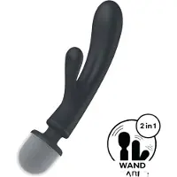 Satisfyer Triple Lover 2 in 1 hierontasauva ja vibraattori grey 23.8 cm