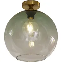 QAZQA Art Deco -kattovalaisin messinki vihreällä lasilla - Sandra