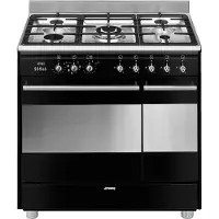 Smeg SCB92MN8 Kaasuliesi kahdella uunilla, 90 cm, musta