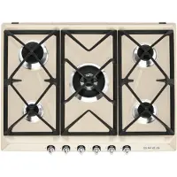 Smeg 68,5 cm Kaasukeittotaso ruostumatonta terästä Victoria muotoilu - Creme
