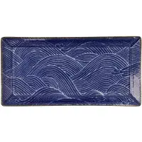 Tokyo Design Studio Aisai Seigaiha -lautanen, 23 x 11 cm