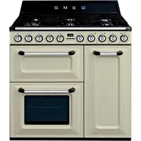 Smeg Victoria Kaasuliesi 90 cm 3 Uunilla, Creme