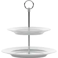 Lyngby Porcelæn Rhombe Etagere Ø27 Cm Hvid - White - Ø 27 CM