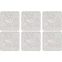Pimpernel Strawberry Thief -lasinalunen 6-pakkaus Grey
