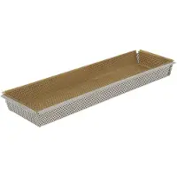 De Buyer Perforoitu suorakulmainen leivontavuoka ruostumatonta terästä 35 x 10,5 cm (Irrotettava pohja)