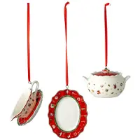 Villeroy & Boch Toy's Delight joulukoristeet astiasto 3 osaa, punavalkoinen