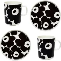 Marimekko Oiva - Unikko astiasetti, valkoinen - musta