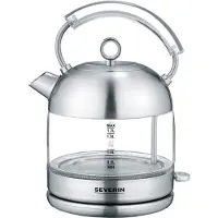 Severin WK 3459 vedenkeitin 2400 W 1,7 l, harjattu ruostumaton teräs/lasi