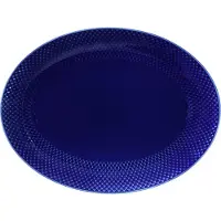 Lyngby Porcelæn Rhombe tarjoiluvati, ovaali 35x26,5 cm Tummansininen