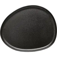 Aida Raw Titanium Black - Organic Frokost Tallerken 1 Stk 24X21 Cm - Black - ONE SIZE