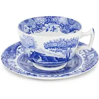 Spode Aamiaiskuppi ja aluslautanen Blue Italian