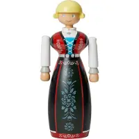 Kay bojesen Norsk Bunad Kvinde Sort/Rød/Hvid - Black - H16CM