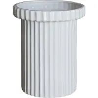 DBKD Stripe ruukku pieni k18 cm Ø12 cm Shiny white
