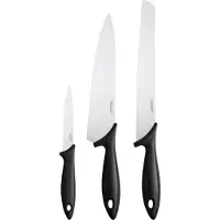 Fiskars - Essential Veitsisetti 3 osaa Musta