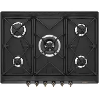 Smeg 70 cm kaasukeittotaso, jossa säätönupit edessä, Antrasiitti