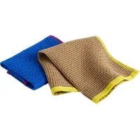 HAY Canteen tiskirätti 31x31 cm 2-pack Blue/fuchsia-Beige/yellow
