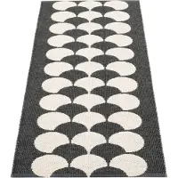 Pappelina Poppy Black / Vanilla matto 70 x 150 cm