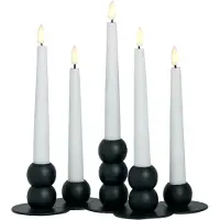 Fyrklövern Lykke yhdistettävä kynttilänjalka sis. 5 kpl LED-kynttilöitä Black
