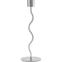 Cooee Design Curved Candleholder - Silver - H23CM