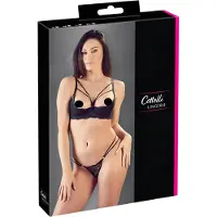Cottelli collection Cottelli Pitsinen Half-Cup Alusasusetti - Musta - M