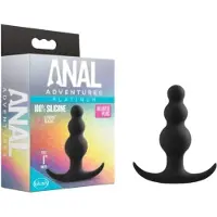 Anal Adventures Platinum - anustappi helmillä - musta