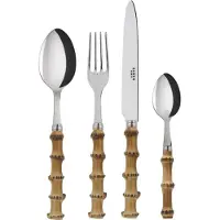 Sabre Panda ruokailuvälinesarja 4 osaa, bamboo light