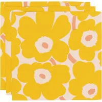 Marimekko Pieni Unikko Napkin 3 Pcs - Yellow - ONE SIZE