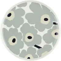 Marimekko Unikko lautanen 25 cm, valkoinen/harmaa/hiekka/sininen