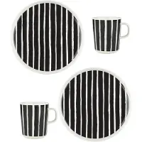 Marimekko Piccolo aamiaissetti 4 osaa, valkoinen/musta