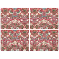 Morris & Co Placemat Strawberry Thief Red 4-P - Multi/patterned - 40.1X29.8CM