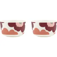Marimekko Unikko kulho 2,5 dl 2 kpl, valkoinen/kirsikka/punainen