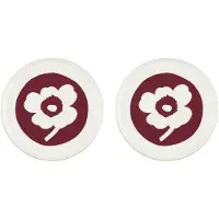 Marimekko Oiva Unikko lautanen Ø25 cm 2 kpl White-dark cherry-brown