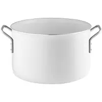 Eva Trio White Line Pot 7.0 L 24 Cm Ceramic Slip-Let Coating - White - 7 L
