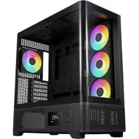 Gamdias Atlas P2, Midi Tower, PC, Musta, ATX, mikro ATX, Mini-ITX, Karkaistu lasi, Akryylinitriilibutadieenistyreeni (ABS), SPCC, 18 cm (16333-629C3-30000-G)