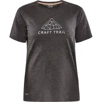Craft Women's Advance Trail Wool Short Sleeve Tee Black Melange Lyhythihainen treenipaita Black-Melange M