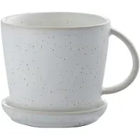 ERNST kuppi aluslautasella 8,5 cm Valkoinen-pilkullinen