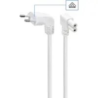 Gembird PC-184L-VDE-2.5M-W, 2,5 m, C7 liitin, C7 liitin, 10 A