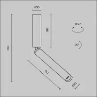 Maytoni LED-kattospotti Focus T, musta, korkeus 30cm siirrettävä T, Musta, Eteinen, Alumiini