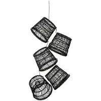 Konstsmide Iso lampunvarjostin, musta rottinki. 20x17x15,5 cm. 5 kpl