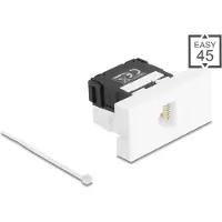 DeLOCK 90879, Musta, Valkoinen, RJ45, LSA 180°, Cat6a, U/UTP (UTP), 45 mm