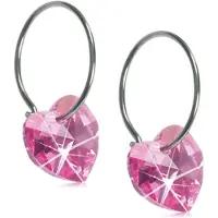 Blomdahl Natural Titanium Heart Sleeper 14mm Rose