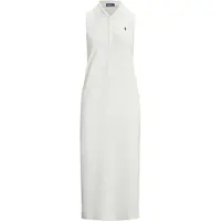 Ralph Lauren Stretch-Cotton Sleeveless Polo Dress - White - L