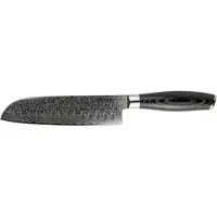 Mareld Akio Santoku-veitsi Oliivihiottu 18 cm, musta