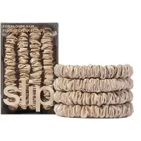 Slip Pure Silk Back To Basics Skinny Scrunchies Blonde Hiuslenkki 4 kpl