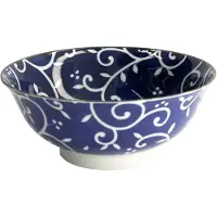 Tokyo Design Studio Blue Karakusa ramenkulho 1300 ml, sininen/valkoinen