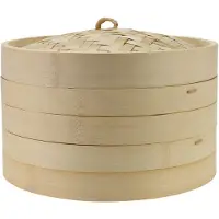 Essentials Höyrykeitin bambu 27 cm, 2-kerroksinen kannella