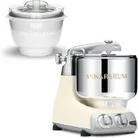 Ankarsrum AKM 6230 -yleiskone + jäätelökone, light créme