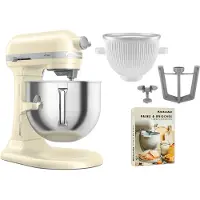 KitchenAid Artisan 5KSM70SHXE yleiskone 6,6 litraa + 5KSMICM Ice Cream Maker, almond cream