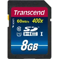 Transcend 8GB SDHC Class 10 UHS-I, 8 GB, SDHC, Luokka 10, NAND, 90 MB/s, Class 1 (U1) (TS8GSDU1)