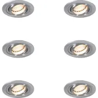 QAZQA Set of 6 Moderni Upotettavaa Kohdevaloa Teräs - Rondoo